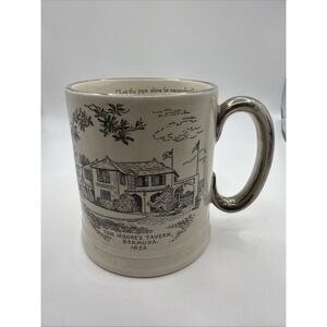 VINTAGE PORCELAIN MUG Tom Moore's Tavern Bermuda‎ 1652 Made In ENGLAND